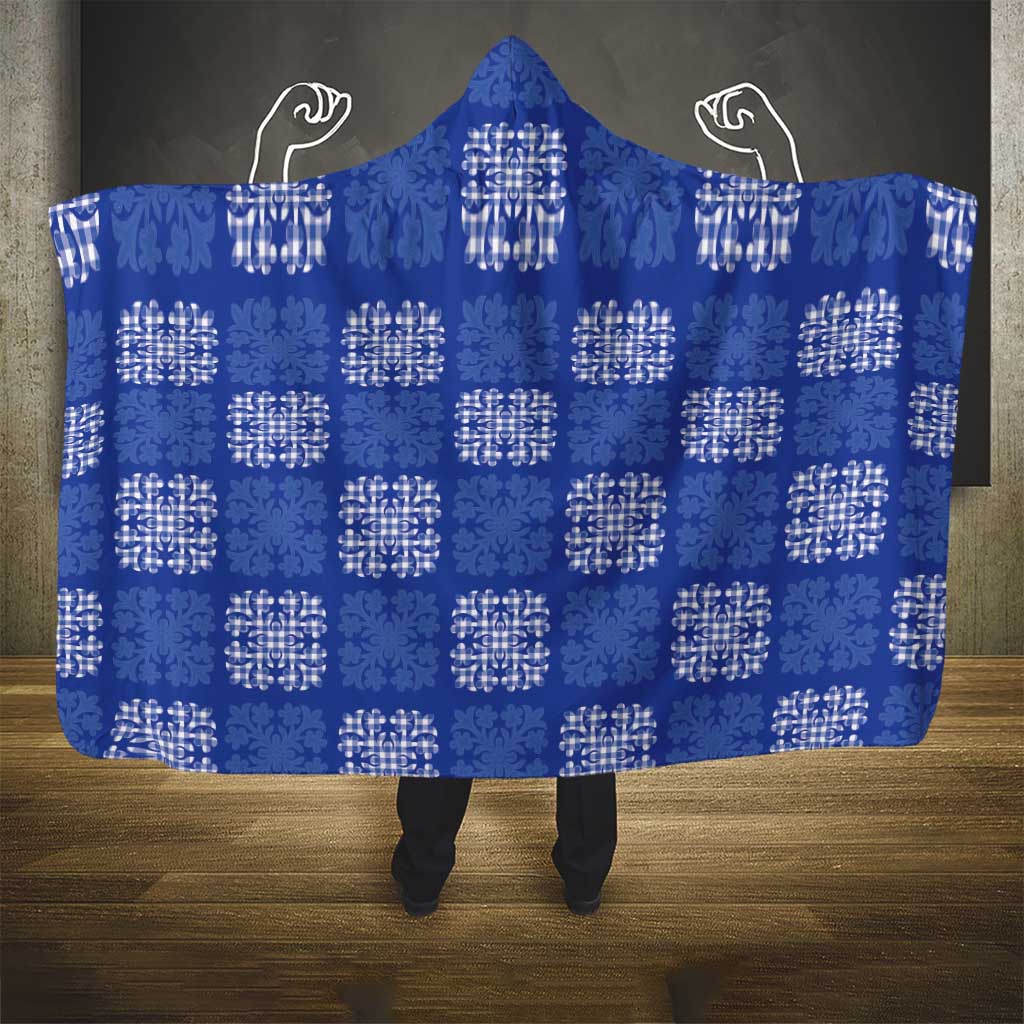 Royal Blue Palaka Quilt Hawaii Hooded Blanket Traditional Hawaii-plaid Pattern LT14 - Polynesian Pride