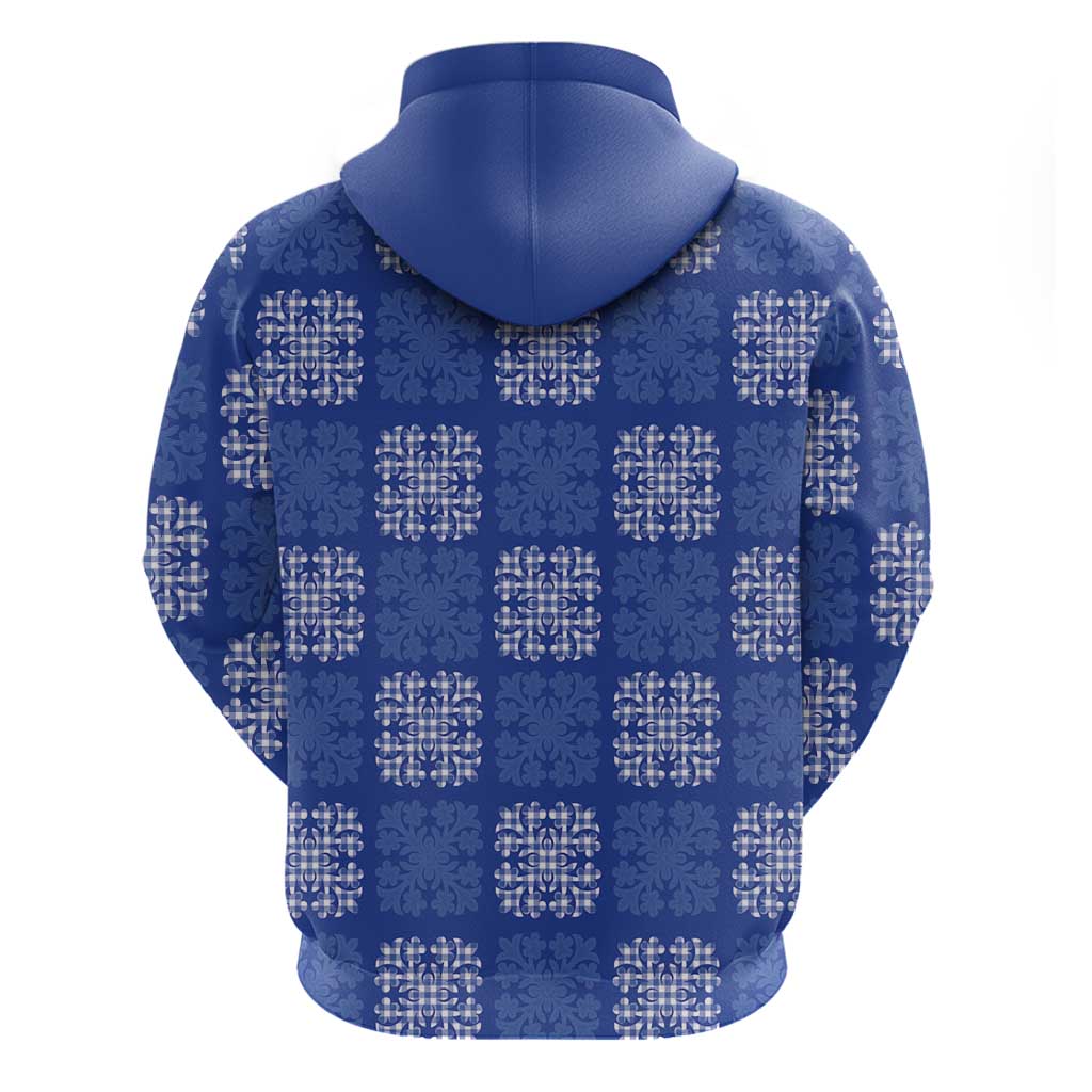 Royal Blue Palaka Quilt Hawaii Hoodie Traditional Hawaii-plaid Pattern LT14 - Polynesian Pride