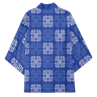 Royal Blue Palaka Quilt Hawaii Kimono Traditional Hawaii-plaid Pattern LT14 - Polynesian Pride