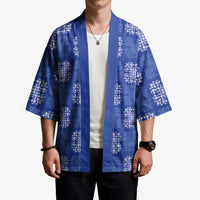 Royal Blue Palaka Quilt Hawaii Kimono Traditional Hawaii-plaid Pattern LT14 - Polynesian Pride