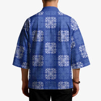 Royal Blue Palaka Quilt Hawaii Kimono Traditional Hawaii-plaid Pattern LT14 - Polynesian Pride