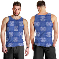 Royal Blue Palaka Quilt Hawaii Men Tank Top Traditional Hawaii-plaid Pattern LT14 - Polynesian Pride