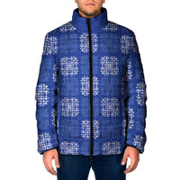 Royal Blue Palaka Quilt Hawaii Padded Jacket Traditional Hawaii-plaid Pattern LT14 Men Royal Blue - Polynesian Pride