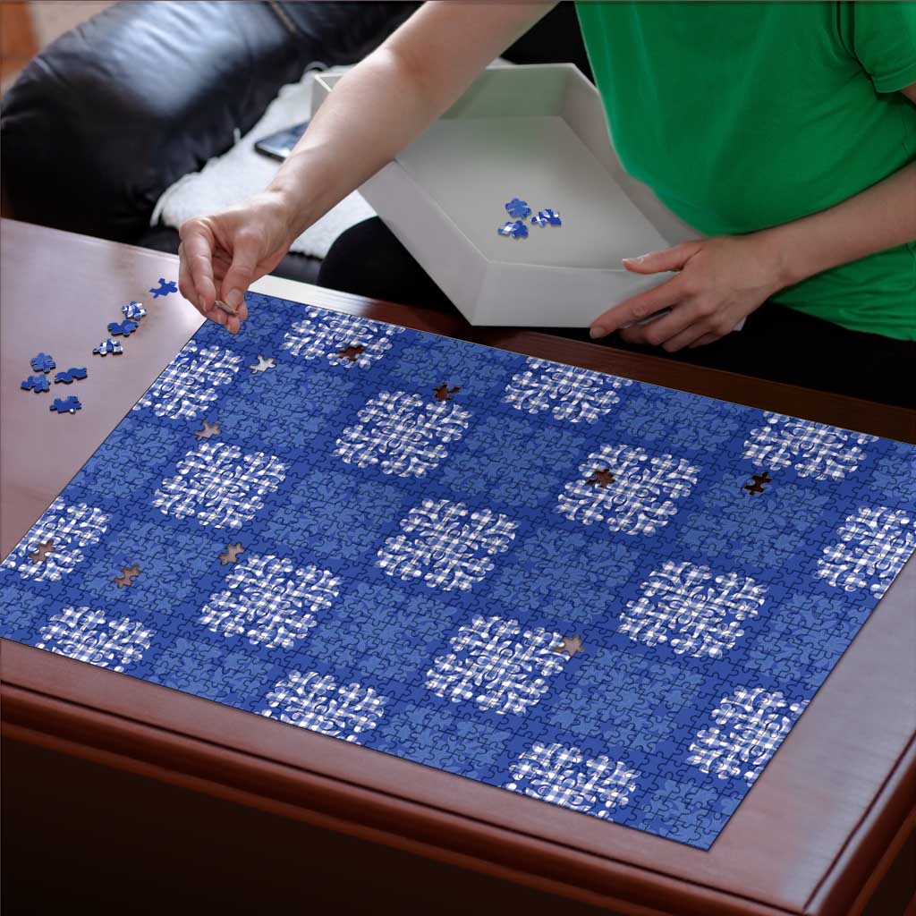 Royal Blue Palaka Quilt Hawaii Puzzle Traditional Hawaii-plaid Pattern LT14 - Polynesian Pride