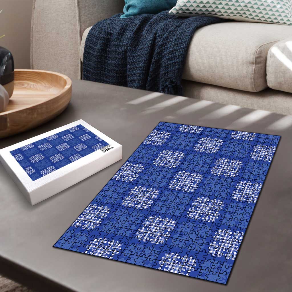 Royal Blue Palaka Quilt Hawaii Puzzle Traditional Hawaii-plaid Pattern LT14 - Polynesian Pride