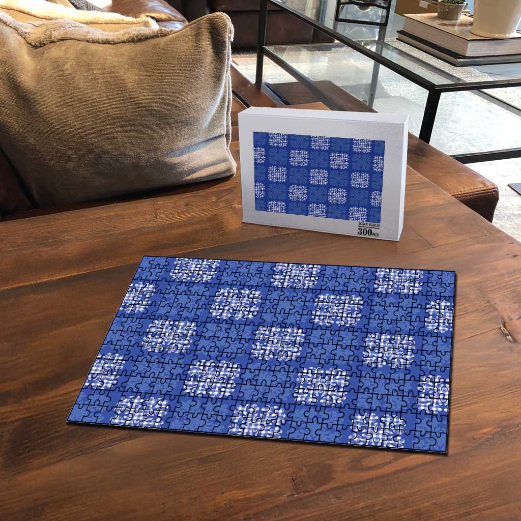 Royal Blue Palaka Quilt Hawaii Puzzle Traditional Hawaii-plaid Pattern LT14 - Polynesian Pride