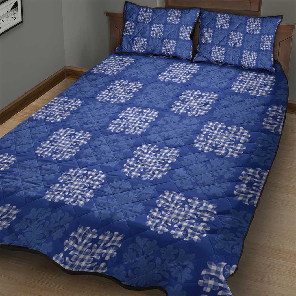 Royal Blue Palaka Quilt Hawaii Quilt Bed Set Traditional Hawaii-plaid Pattern LT14 - Polynesian Pride