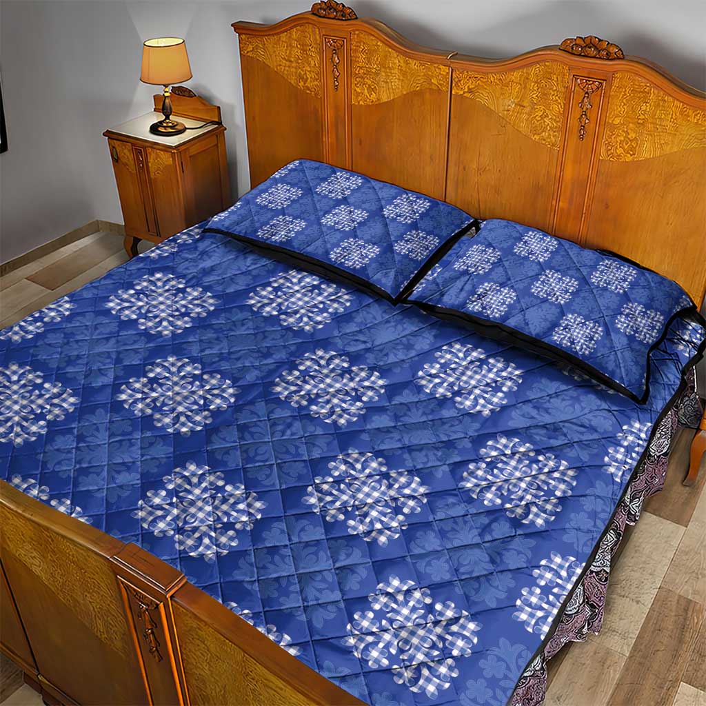 Royal Blue Palaka Quilt Hawaii Quilt Bed Set Traditional Hawaii-plaid Pattern LT14 - Polynesian Pride
