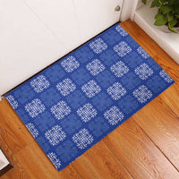 Royal Blue Palaka Quilt Hawaii Rubber Doormat Traditional Hawaii-plaid Pattern LT14 - Polynesian Pride