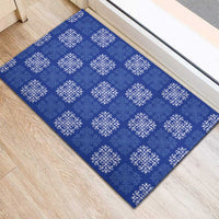 Royal Blue Palaka Quilt Hawaii Rubber Doormat Traditional Hawaii-plaid Pattern LT14 - Polynesian Pride