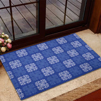 Royal Blue Palaka Quilt Hawaii Rubber Doormat Traditional Hawaii-plaid Pattern LT14 - Polynesian Pride