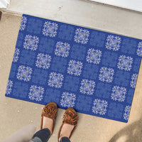 Royal Blue Palaka Quilt Hawaii Rubber Doormat Traditional Hawaii-plaid Pattern LT14 - Polynesian Pride