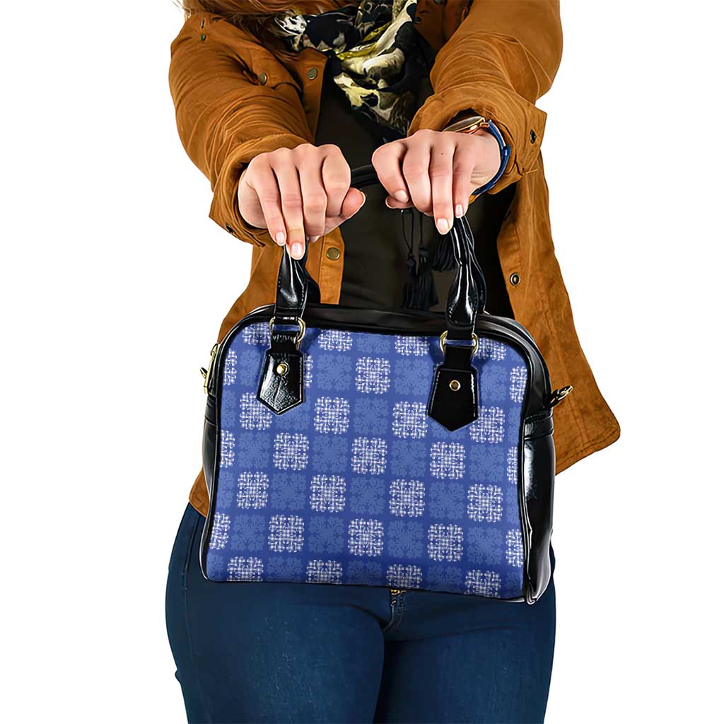Royal Blue Palaka Quilt Hawaii Shoulder Handbag Traditional Hawaii-plaid Pattern LT14 One Size Royal Blue - Polynesian Pride