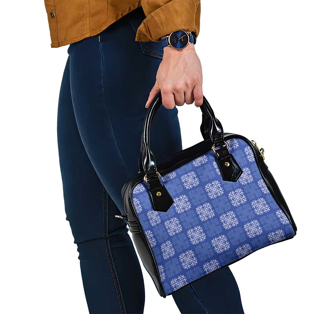 Royal Blue Palaka Quilt Hawaii Shoulder Handbag Traditional Hawaii-plaid Pattern LT14 - Polynesian Pride