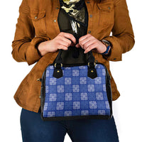 Royal Blue Palaka Quilt Hawaii Shoulder Handbag Traditional Hawaii-plaid Pattern LT14 - Polynesian Pride