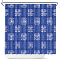Royal Blue Palaka Quilt Hawaii Shower Curtain Traditional Hawaii-plaid Pattern LT14 Royal Blue - Polynesian Pride