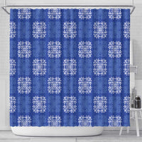 Royal Blue Palaka Quilt Hawaii Shower Curtain Traditional Hawaii-plaid Pattern LT14 - Polynesian Pride
