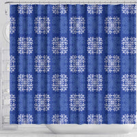Royal Blue Palaka Quilt Hawaii Shower Curtain Traditional Hawaii-plaid Pattern LT14 - Polynesian Pride
