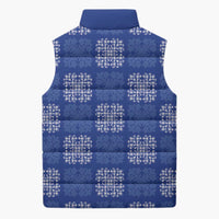 Royal Blue Palaka Quilt Hawaii Sleeveless Puffer Jacket Traditional Hawaii-plaid Pattern LT14 - Polynesian Pride
