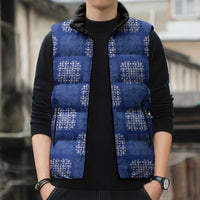 Royal Blue Palaka Quilt Hawaii Sleeveless Puffer Jacket Traditional Hawaii-plaid Pattern LT14 - Polynesian Pride
