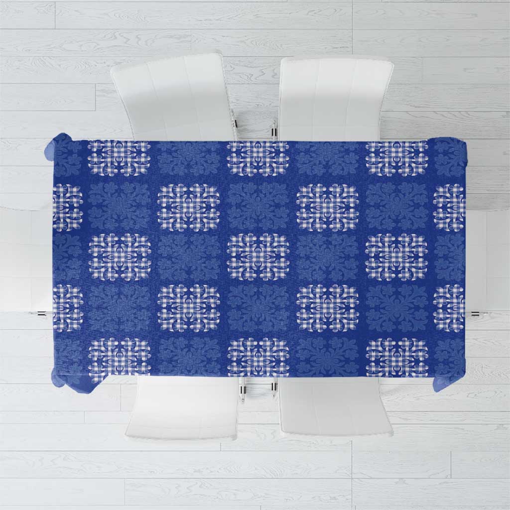 Royal Blue Palaka Quilt Hawaii Tablecloth Traditional Hawaii-plaid Pattern LT14 Royal Blue - Polynesian Pride