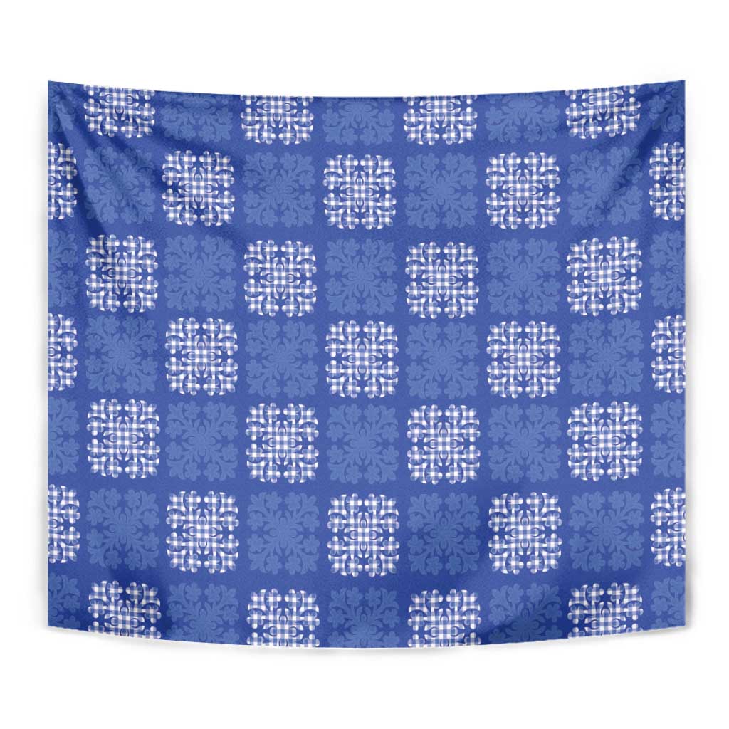 Royal Blue Palaka Quilt Hawaii Tapestry Traditional Hawaii-plaid Pattern LT14 - Polynesian Pride