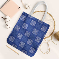 Royal Blue Palaka Quilt Hawaii Tote Bag Traditional Hawaii-plaid Pattern LT14 White Strap One Size Royal Blue - Polynesian Pride