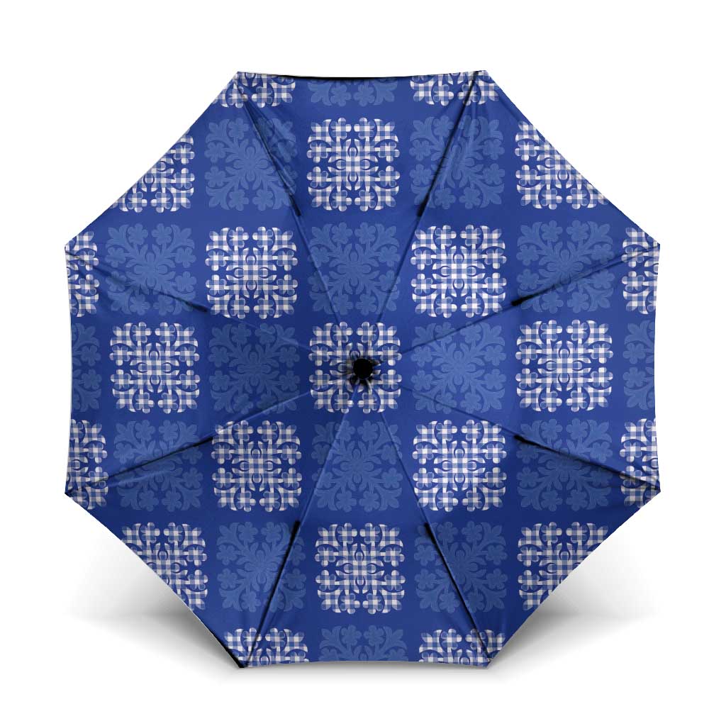 Royal Blue Palaka Quilt Hawaii Umbrella Traditional Hawaii-plaid Pattern LT14 One Size Folded 11.42 inch Opened Diameter 37.4 inch Royal Blue - Polynesian Pride