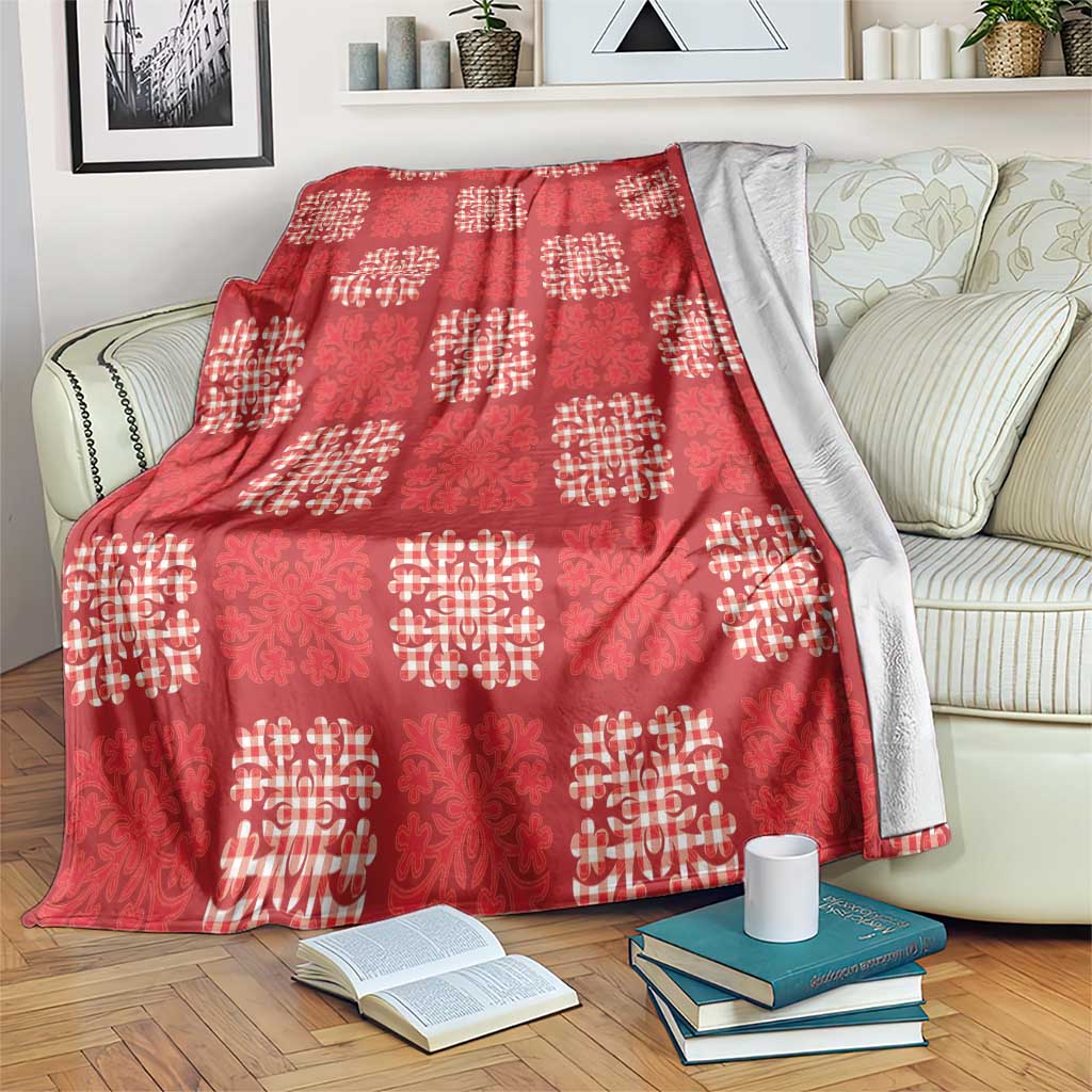 Red Palaka Quilt Hawaii Blanket Traditional Hawaii-plaid Pattern LT14 Red - Polynesian Pride