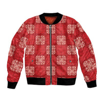 Red Palaka Quilt Hawaii Bomber Jacket Traditional Hawaii-plaid Pattern LT14 Unisex Red - Polynesian Pride
