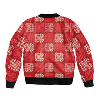 Red Palaka Quilt Hawaii Bomber Jacket Traditional Hawaii-plaid Pattern LT14 - Polynesian Pride