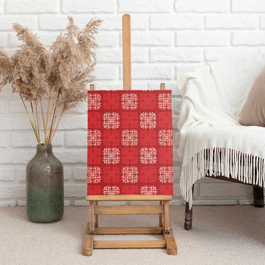 Red Palaka Quilt Hawaii Canvas Wall Art Traditional Hawaii-plaid Pattern LT14 - Polynesian Pride