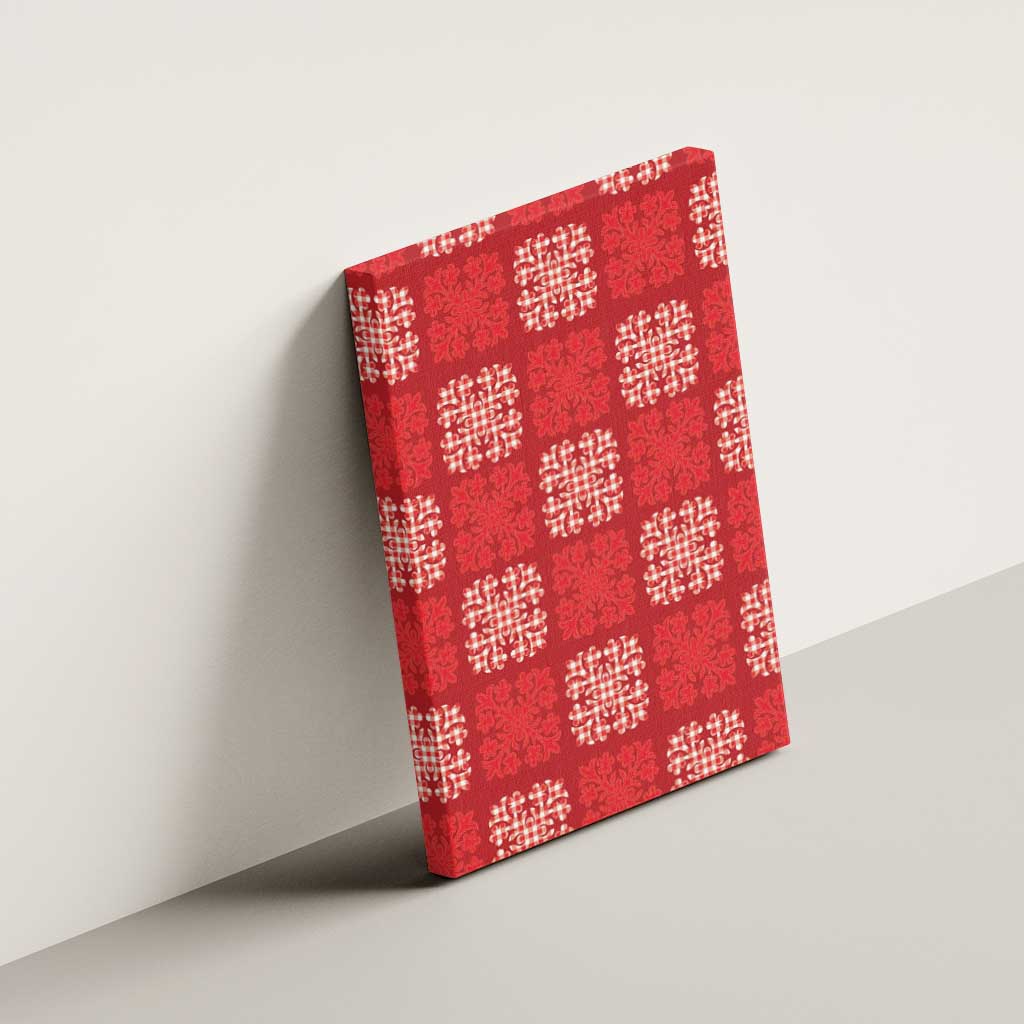 Red Palaka Quilt Hawaii Canvas Wall Art Traditional Hawaii-plaid Pattern LT14 - Polynesian Pride