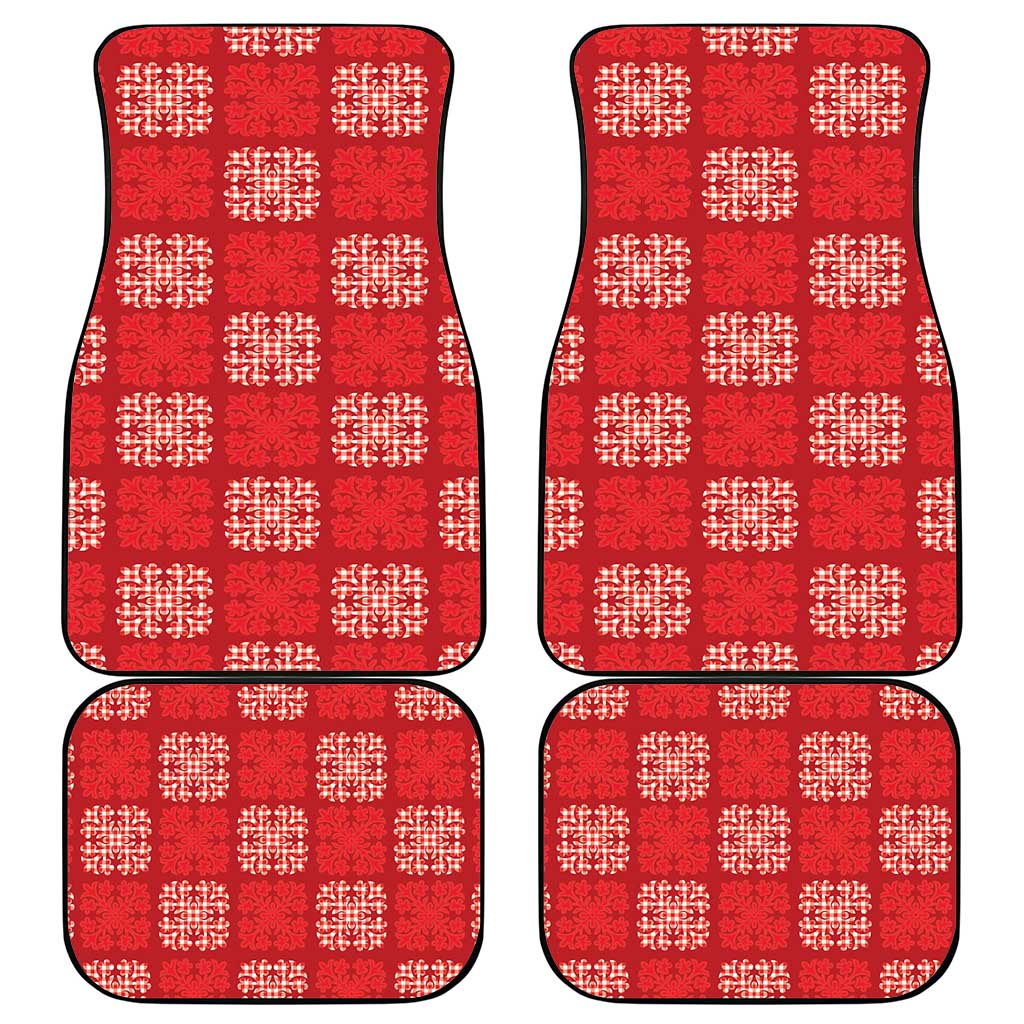 Red Palaka Quilt Hawaii Car Mats Traditional Hawaii-plaid Pattern LT14 - Polynesian Pride