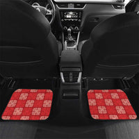 Red Palaka Quilt Hawaii Car Mats Traditional Hawaii-plaid Pattern LT14 Set 2pcs - Back Red - Polynesian Pride