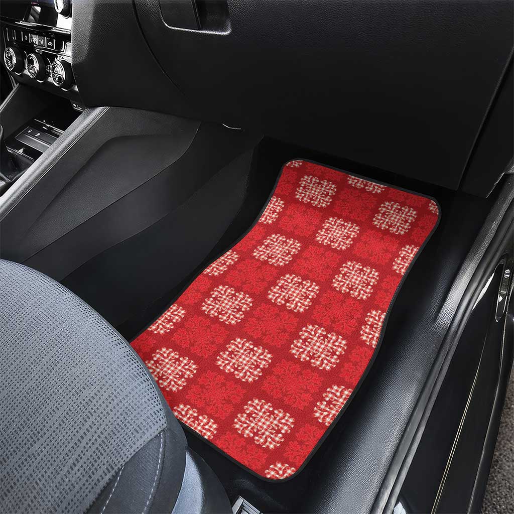 Red Palaka Quilt Hawaii Car Mats Traditional Hawaii-plaid Pattern LT14 - Polynesian Pride