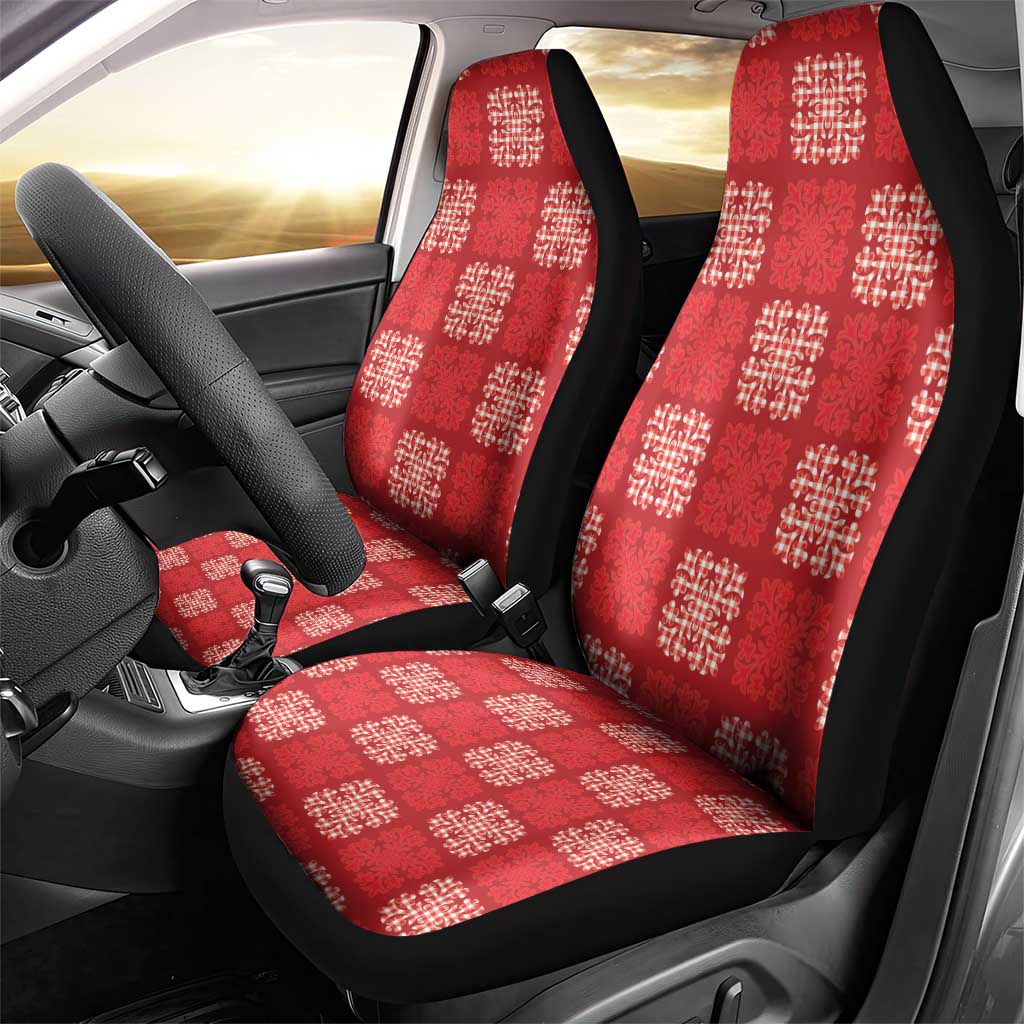 Red Palaka Quilt Hawaii Car Seat Cover Traditional Hawaii-plaid Pattern LT14 - Polynesian Pride