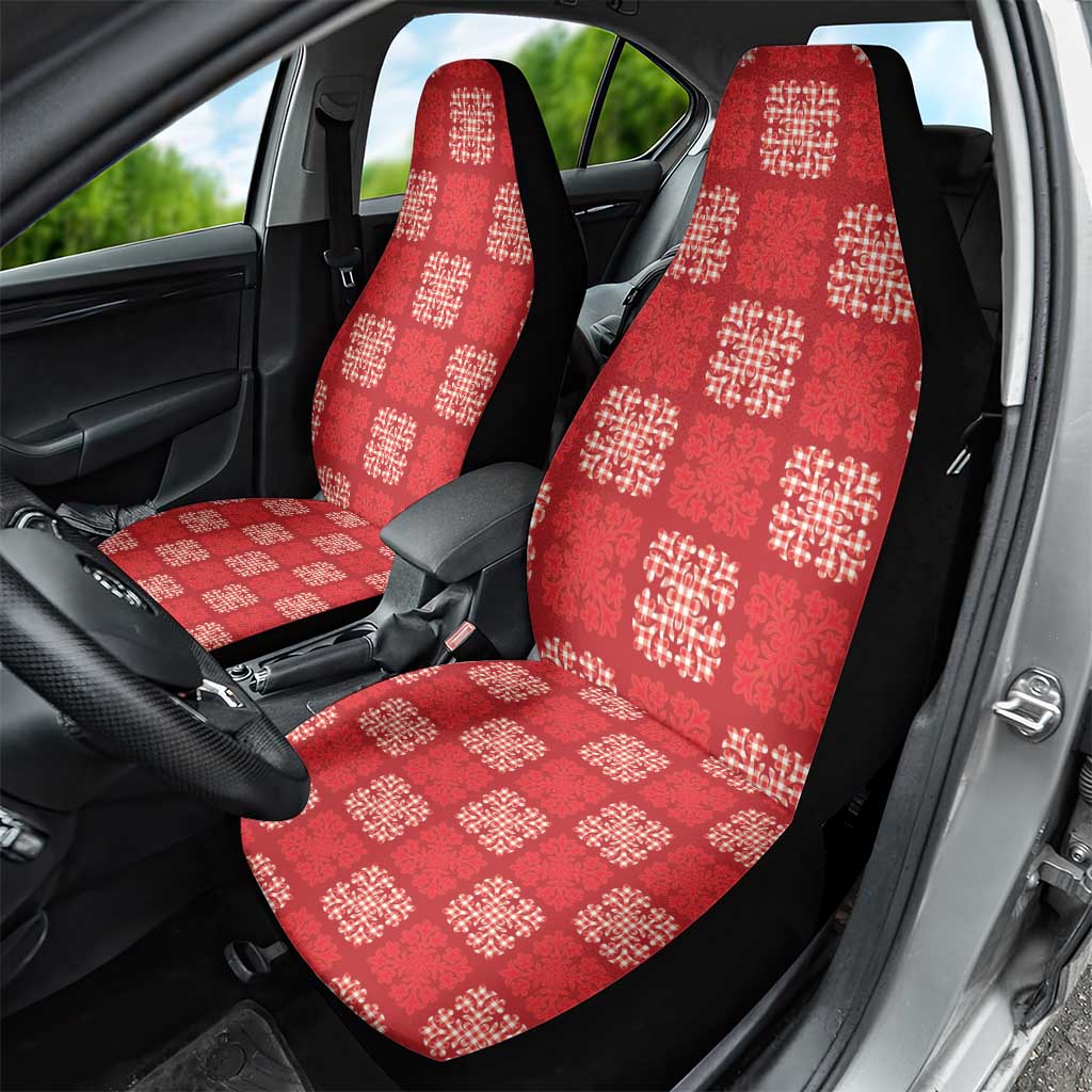 Red Palaka Quilt Hawaii Car Seat Cover Traditional Hawaii-plaid Pattern LT14 - Polynesian Pride