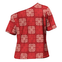 Red Palaka Quilt Hawaii Cross Shoulder Shirt Traditional Hawaii-plaid Pattern LT14 - Polynesian Pride