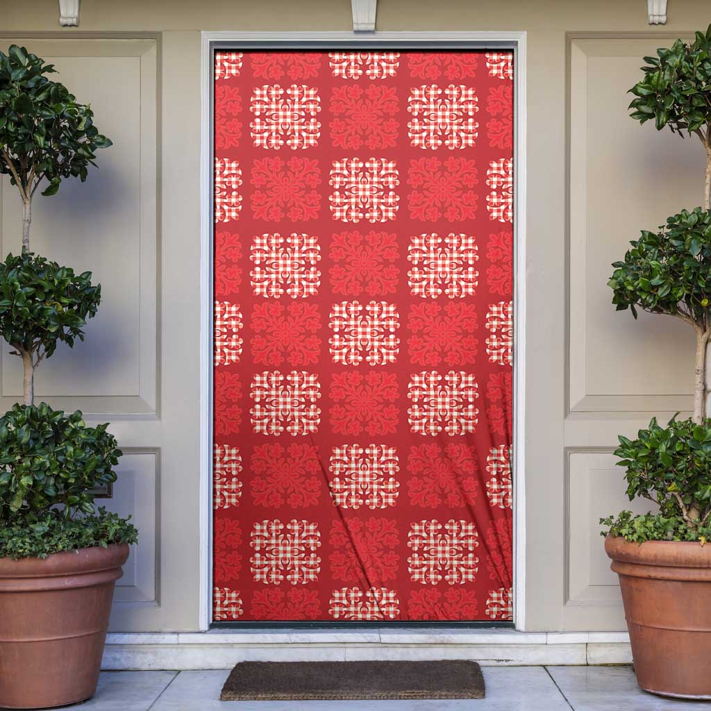 Red Palaka Quilt Hawaii Door Cover Traditional Hawaii-plaid Pattern LT14 Red - Polynesian Pride