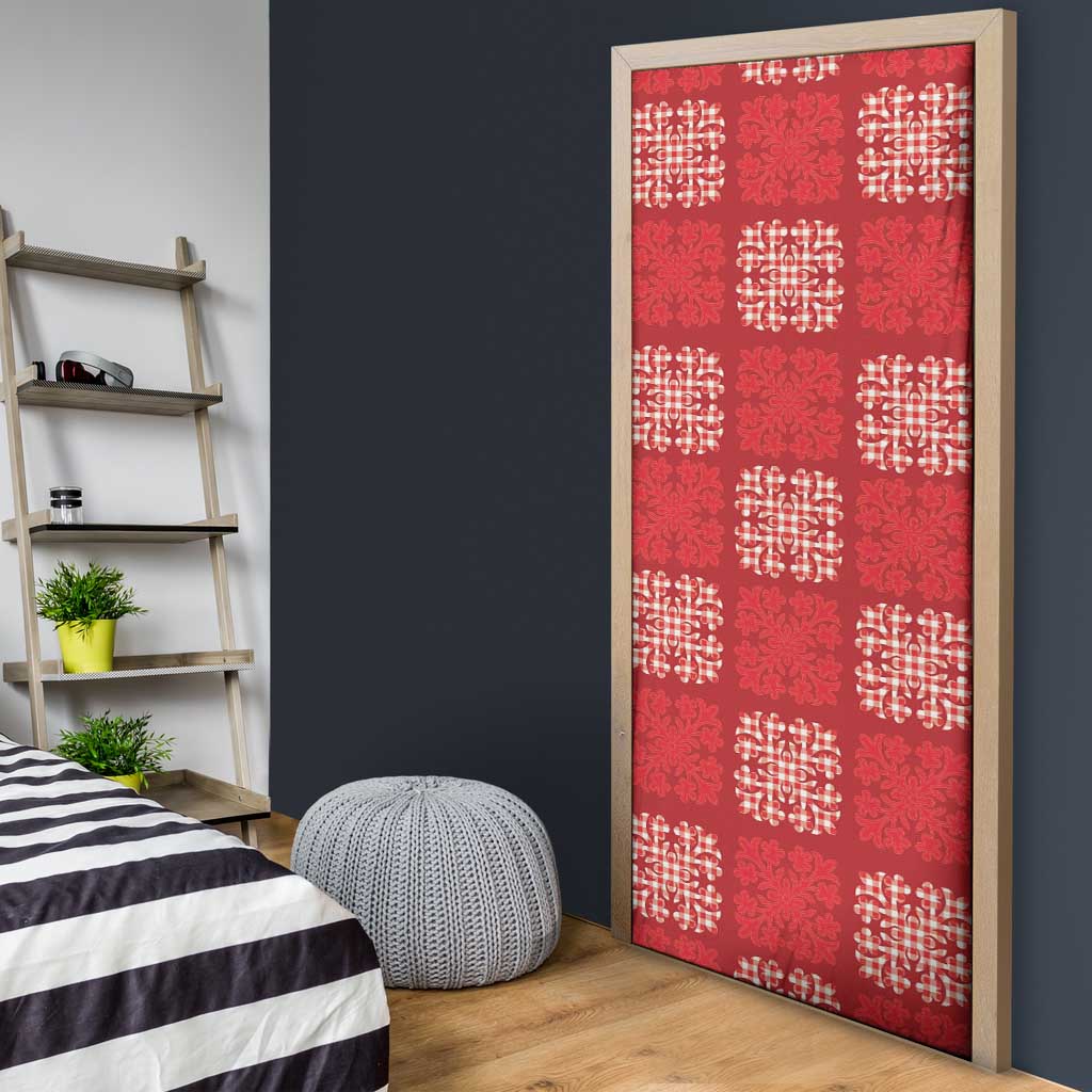 Red Palaka Quilt Hawaii Door Cover Traditional Hawaii-plaid Pattern LT14 - Polynesian Pride