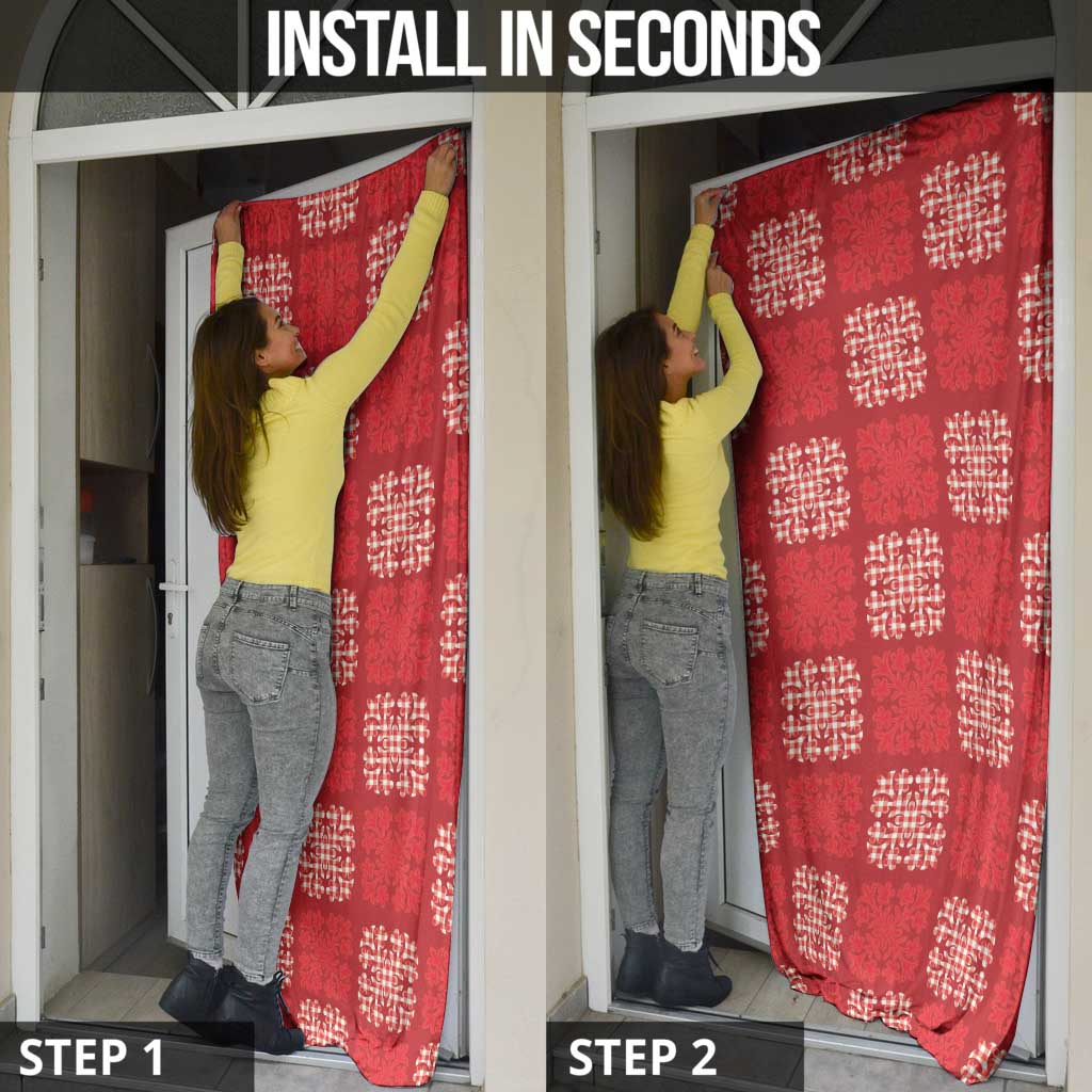 Red Palaka Quilt Hawaii Door Cover Traditional Hawaii-plaid Pattern LT14 - Polynesian Pride