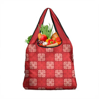 Red Palaka Quilt Hawaii Grocery Bag Traditional Hawaii-plaid Pattern LT14 1-pack One Size Red - Polynesian Pride