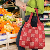Red Palaka Quilt Hawaii Grocery Bag Traditional Hawaii-plaid Pattern LT14 - Polynesian Pride