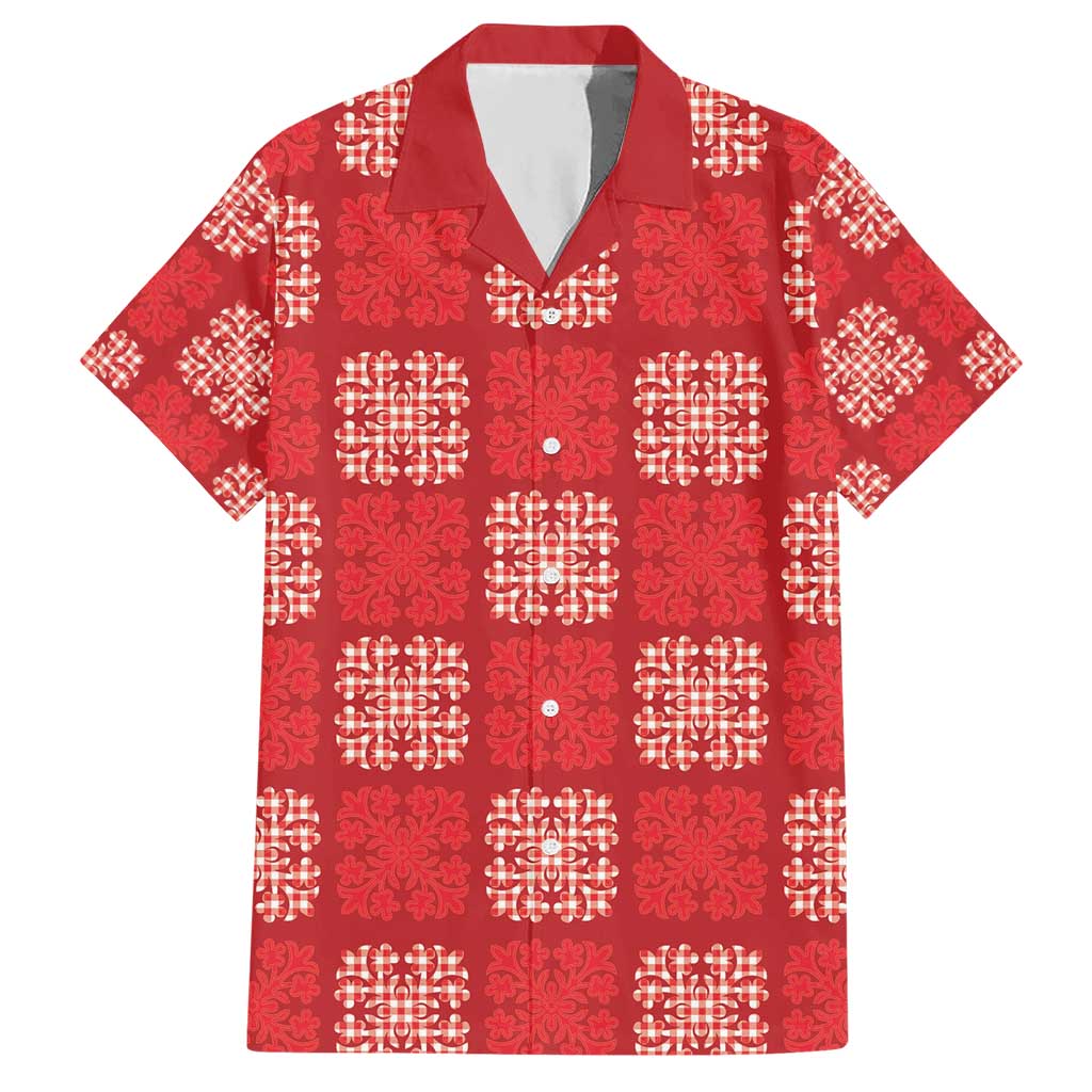 Red Palaka Quilt Hawaii Hawaiian Shirt Traditional Hawaii-plaid Pattern LT14 Red - Polynesian Pride