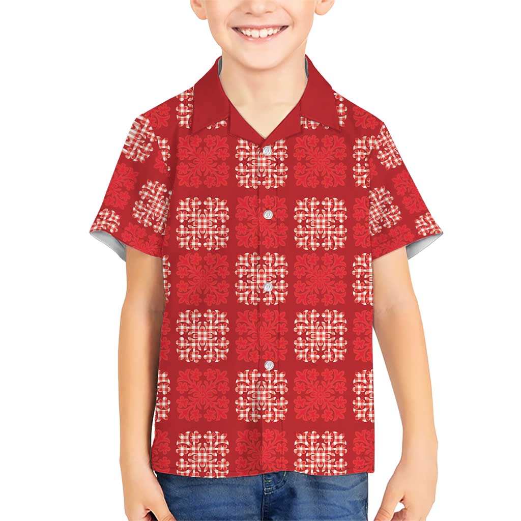 Red Palaka Quilt Hawaii Hawaiian Shirt Traditional Hawaii-plaid Pattern LT14 - Polynesian Pride