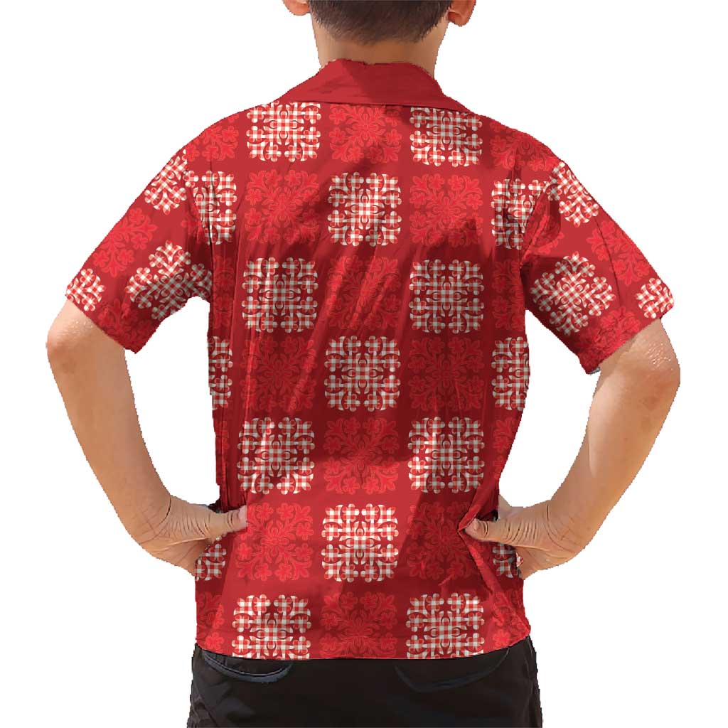 Red Palaka Quilt Hawaii Hawaiian Shirt Traditional Hawaii-plaid Pattern LT14 - Polynesian Pride