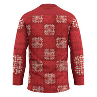 Red Palaka Quilt Hawaii Hockey Jersey Traditional Hawaii-plaid Pattern LT14 - Polynesian Pride