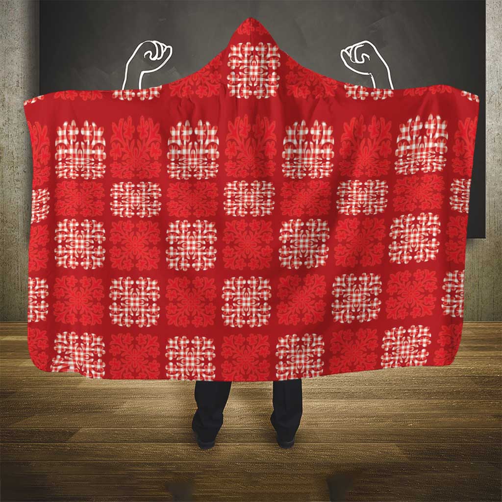 Red Palaka Quilt Hawaii Hooded Blanket Traditional Hawaii-plaid Pattern LT14 - Polynesian Pride