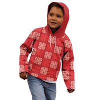 Red Palaka Quilt Hawaii Kid Hoodie Traditional Hawaii-plaid Pattern LT14 - Polynesian Pride